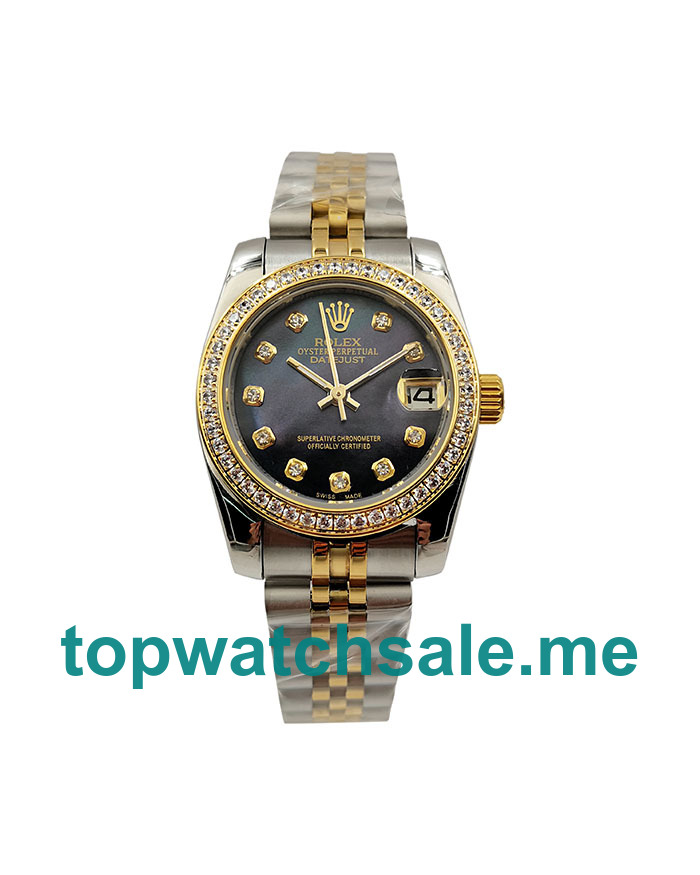 UK AAA Rolex Datejust 178383 31 MM Black Mother-Of-Pearl Dials Men Replica Watches