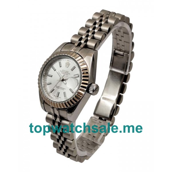 UK AAA Rolex Lady-Datejust 179174 26 MM Silver Dials Women Replica Watches