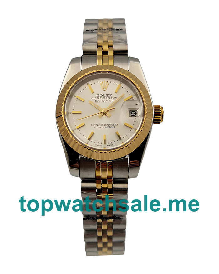 UK AAA Rolex Lady-Datejust 179173 26 MM Silver Dials Women Replica Watches