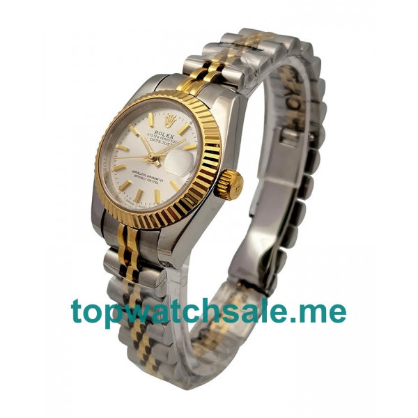 UK AAA Rolex Lady-Datejust 179173 26 MM Silver Dials Women Replica Watches