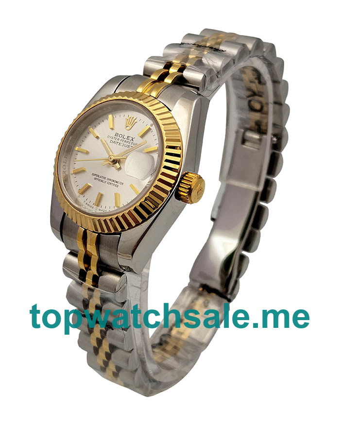 UK AAA Rolex Lady-Datejust 179173 26 MM Silver Dials Women Replica Watches