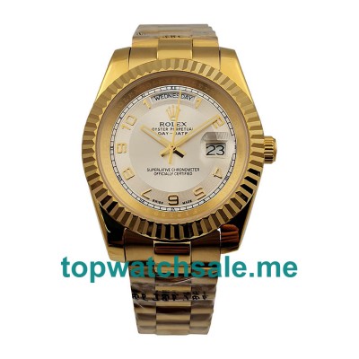 UK AAA Rolex Day-Date II 218238 41 MM Ivory Dials Men Replica Watches