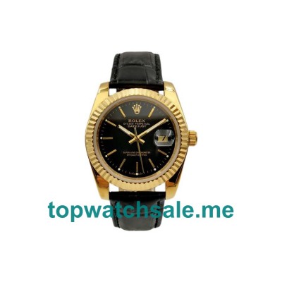 UK AAA Rolex Datejust 6827 36 MM Black Dials Unisex Replica Watches