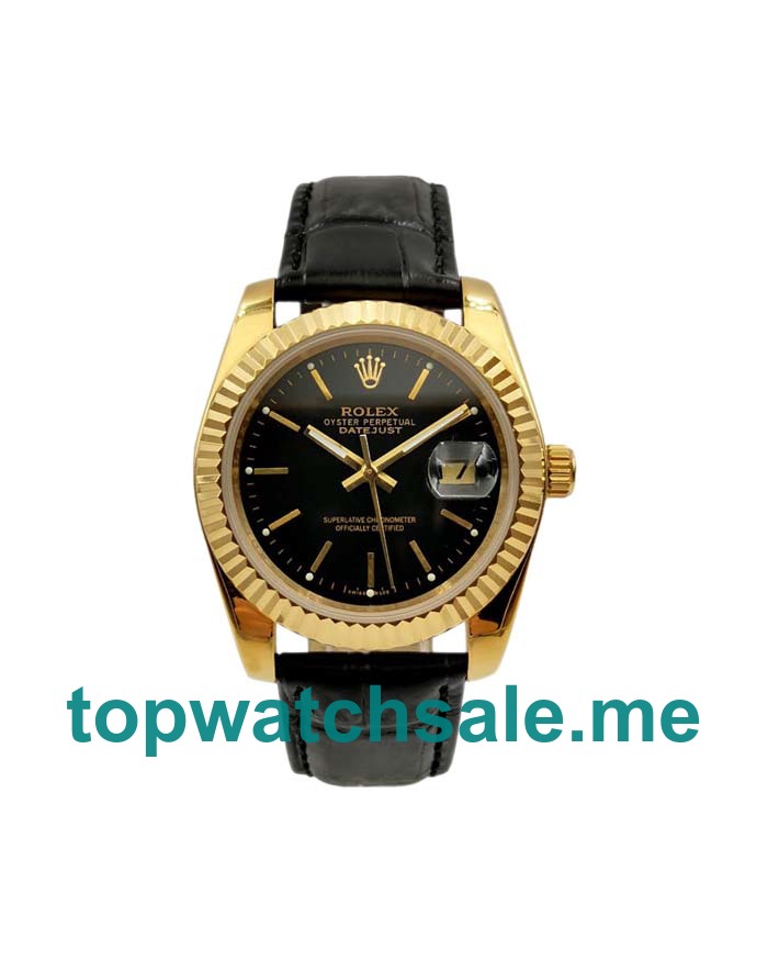 UK AAA Rolex Datejust 6827 36 MM Black Dials Unisex Replica Watches