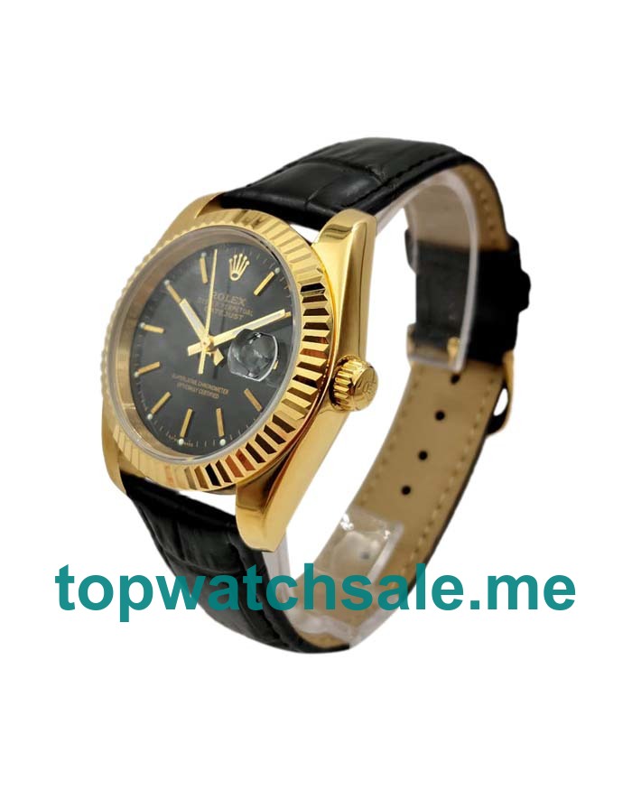 UK AAA Rolex Datejust 6827 36 MM Black Dials Unisex Replica Watches