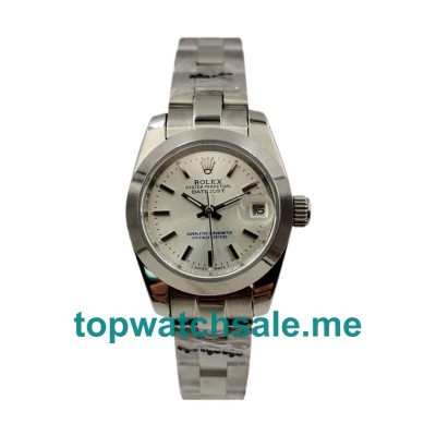 UK AAA Rolex Lady-Datejust 67180 26 MM Silver Dials Women Replica Watches