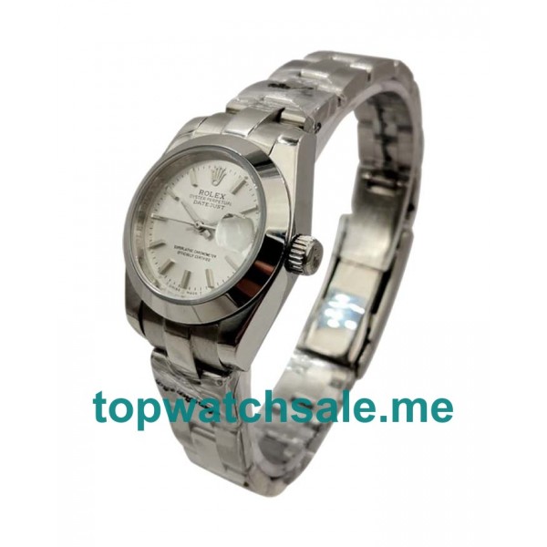 UK AAA Rolex Lady-Datejust 67180 26 MM Silver Dials Women Replica Watches