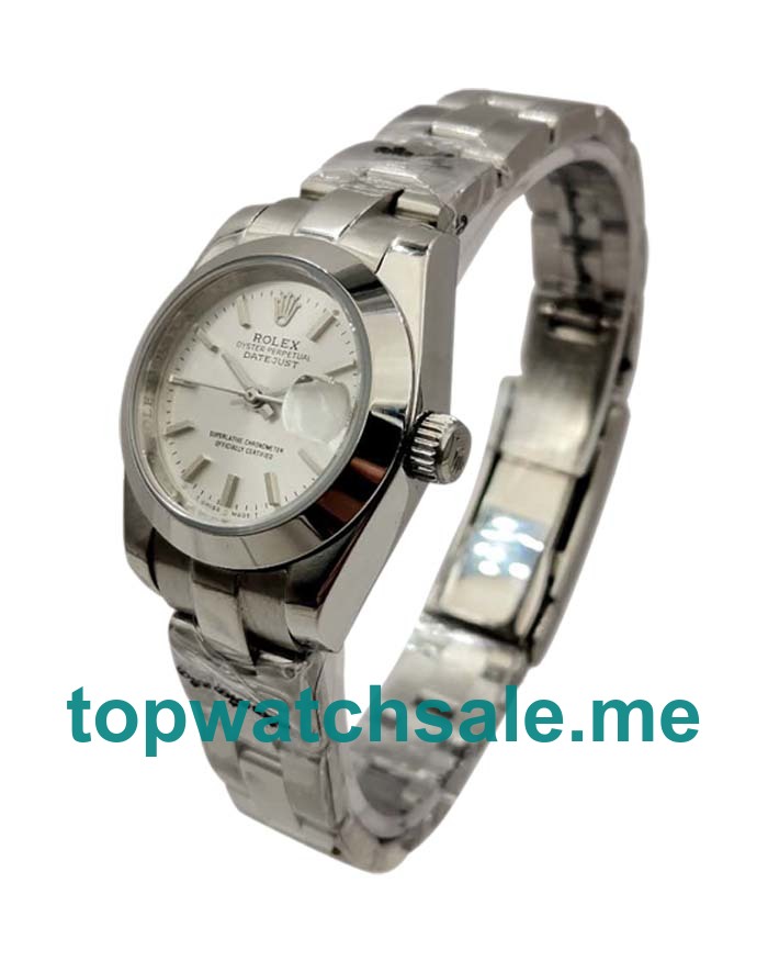 UK AAA Rolex Lady-Datejust 67180 26 MM Silver Dials Women Replica Watches