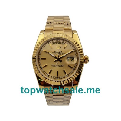 UK AAA Rolex Day-Date 1803 36 MM Champagne Dials Men Replica Watches