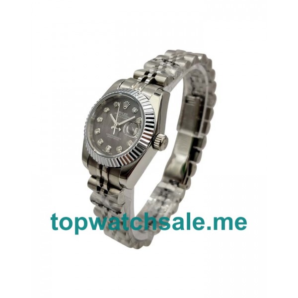 UK AAA Rolex Lady-Datejust 79174 26 MM Black Mother-Of-Pearl Dials Women Replica Watches