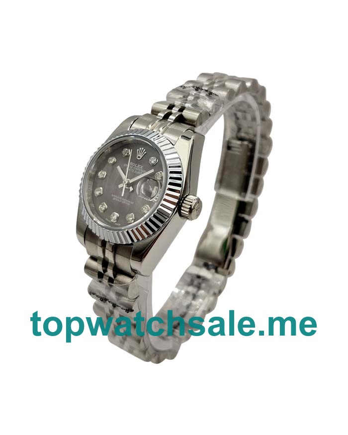 UK AAA Rolex Lady-Datejust 79174 26 MM Black Mother-Of-Pearl Dials Women Replica Watches