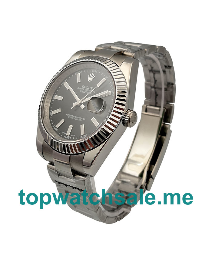 UK AAA Rolex Datejust II 116334 41 MM Black Dials Men Replica Watches