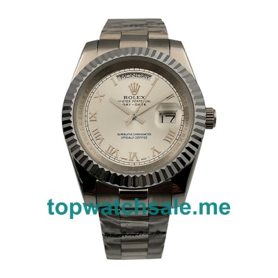 UK AAA Rolex Day-Date II 218239 41 MM Silver Dials Men Replica Watches