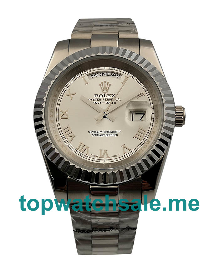 UK AAA Rolex Day-Date II 218239 41 MM Silver Dials Men Replica Watches