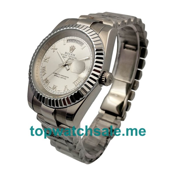 UK AAA Rolex Day-Date II 218239 41 MM Silver Dials Men Replica Watches