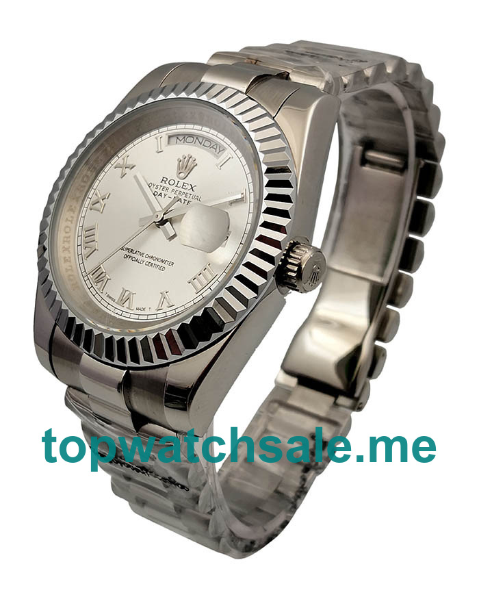 UK AAA Rolex Day-Date II 218239 41 MM Silver Dials Men Replica Watches