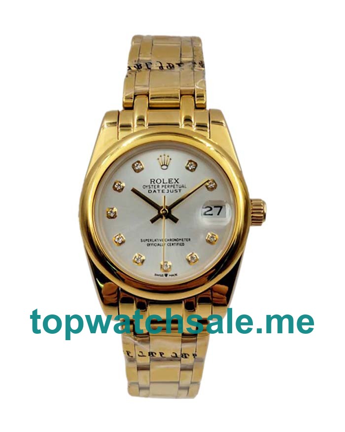 UK AAA Rolex Pearlmaster 81208 31 MM Silver Dials Men Replica Watches