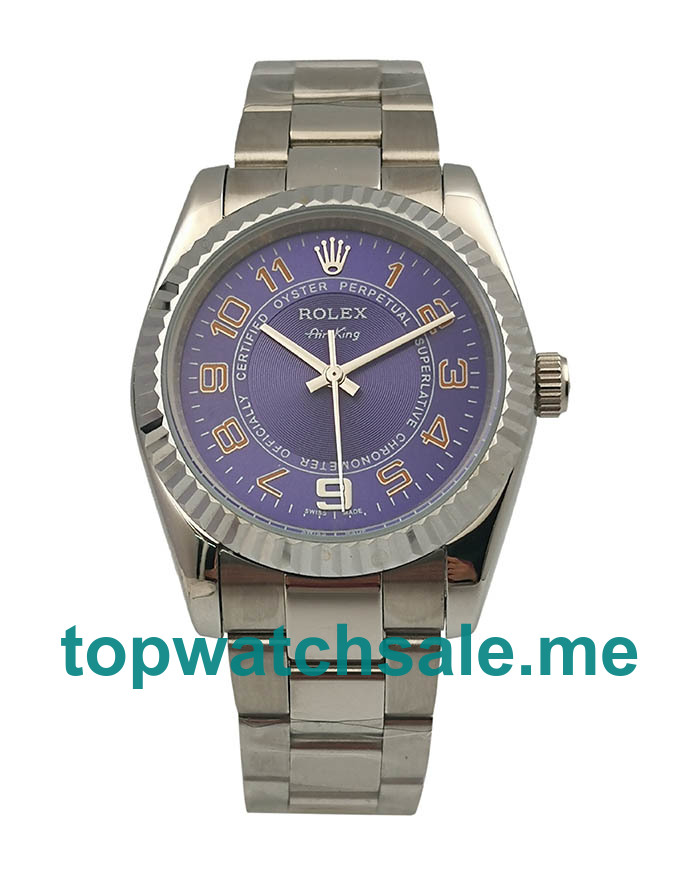UK AAA Rolex Air-King 114234 36 MM Blue Dials Men Replica Watches