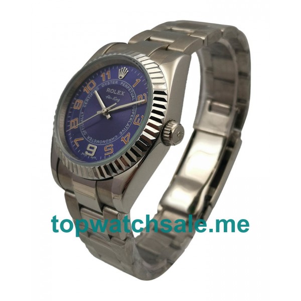 UK AAA Rolex Air-King 114234 36 MM Blue Dials Men Replica Watches