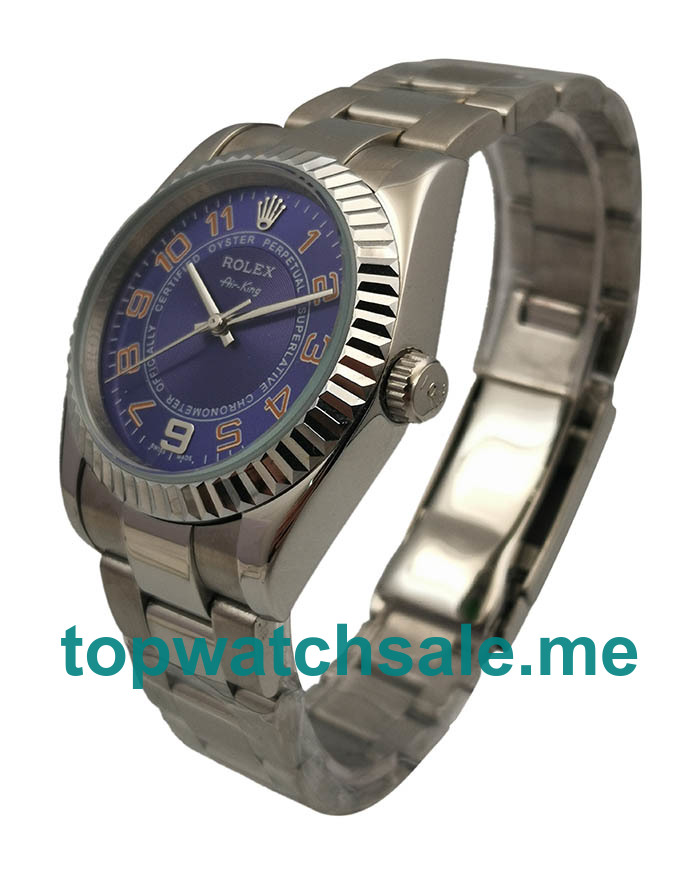 UK AAA Rolex Air-King 114234 36 MM Blue Dials Men Replica Watches