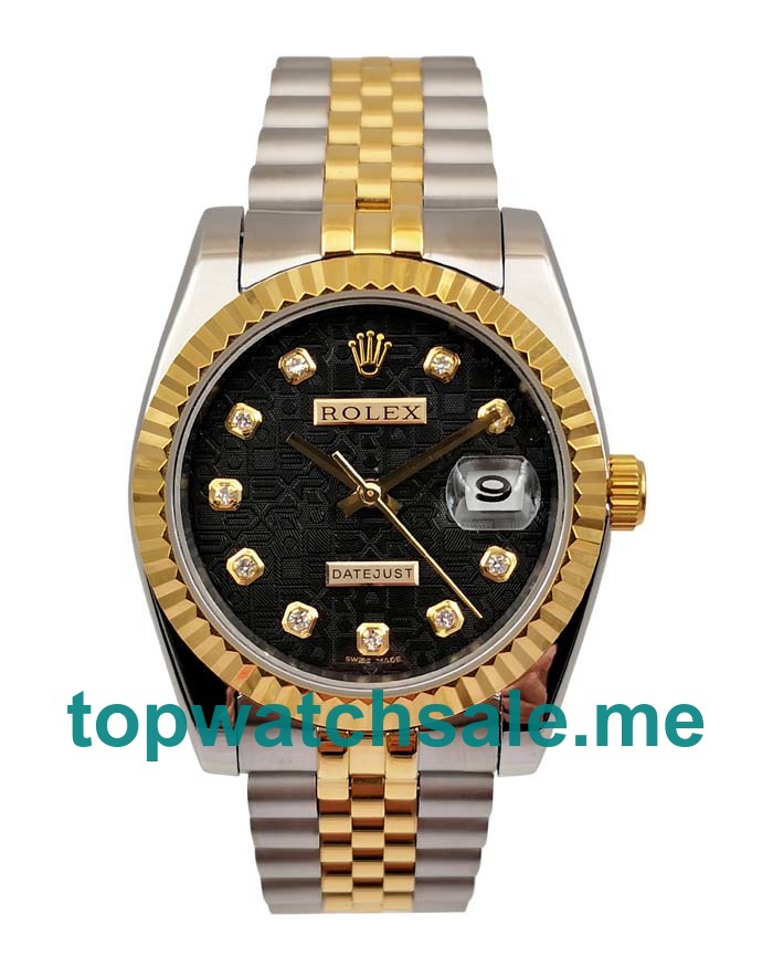 UK AAA Rolex Datejust 116233 36 MM Black Dials Men Replica Watches