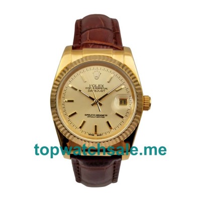 UK AAA Rolex Datejust 1503 31 MM Champagne Dials Men Replica Watches