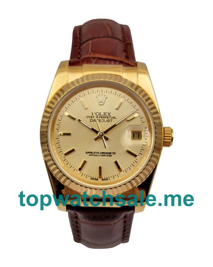 UK AAA Rolex Datejust 1503 31 MM Champagne Dials Men Replica Watches