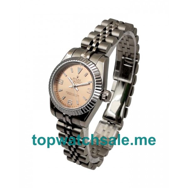 UK AAA Rolex Oyster Perpetual 76094 26 MM Salmon Dials Women Replica Watches