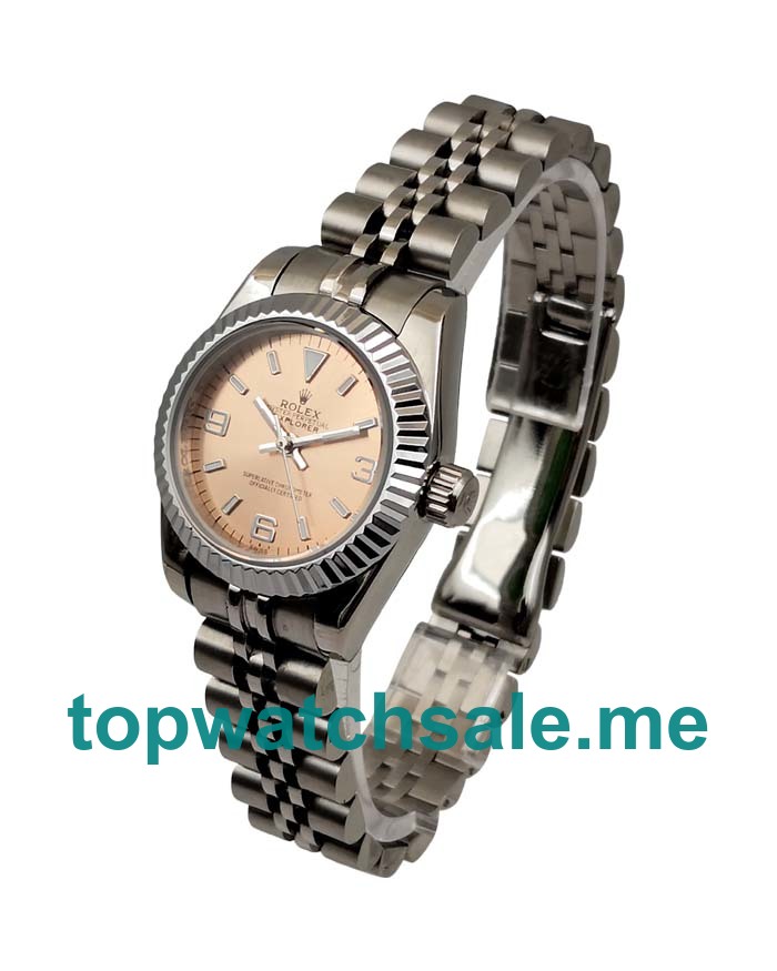 UK AAA Rolex Oyster Perpetual 76094 26 MM Salmon Dials Women Replica Watches