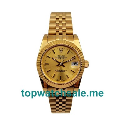 UK AAA Rolex Datejust 6827 31 MM Champagne Dials Unisex Replica Watches