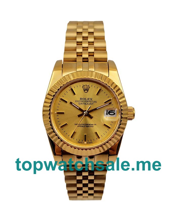 UK AAA Rolex Datejust 6827 31 MM Champagne Dials Unisex Replica Watches