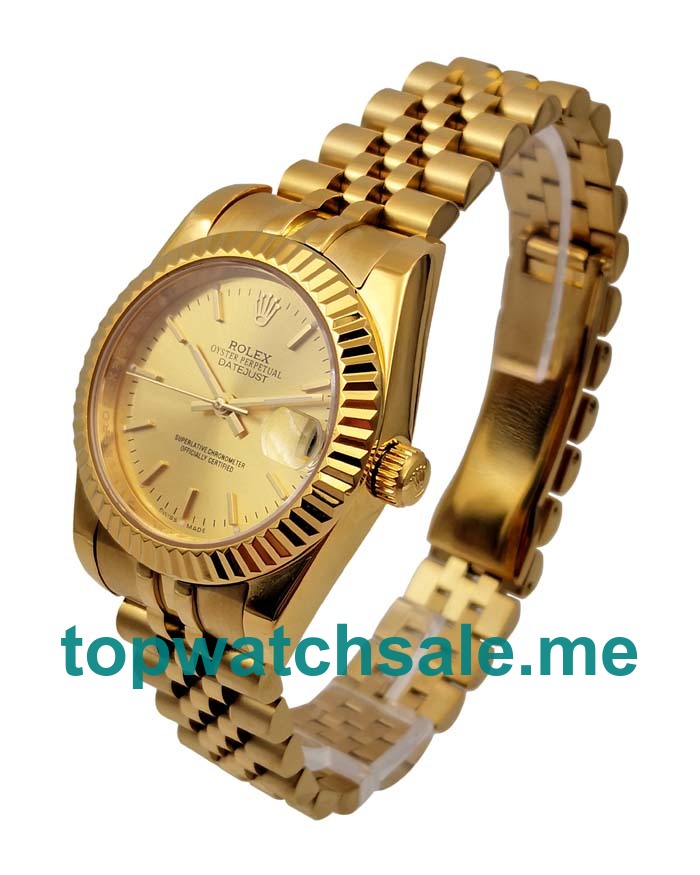 UK AAA Rolex Datejust 6827 31 MM Champagne Dials Unisex Replica Watches