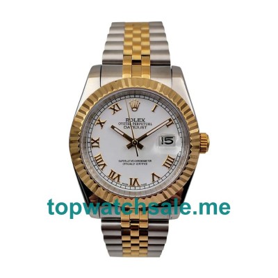 UK AAA Rolex Datejust 16233 36 MM White Dials Men Replica Watches