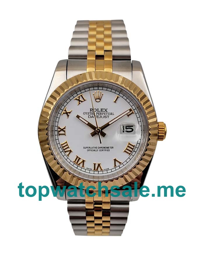 UK AAA Rolex Datejust 16233 36 MM White Dials Men Replica Watches