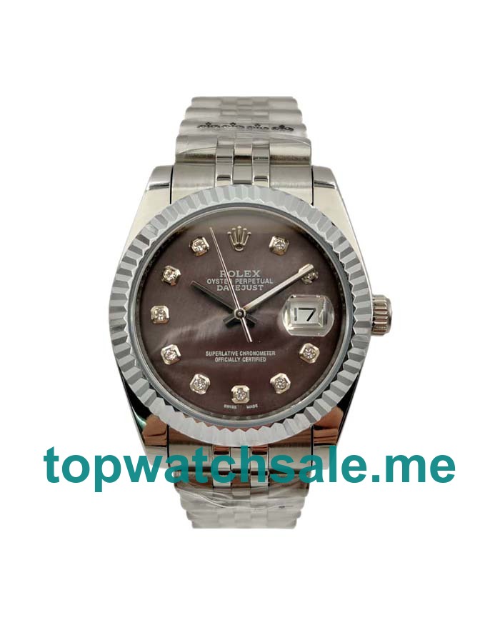 UK AAA Rolex Datejust 116234 36 MM Black Mother-Of-Pearl Dials Men Replica Watches