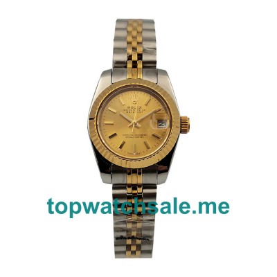 UK AAA Rolex Lady-Datejust 79173 26 MM Champagne Dials Women Replica Watches