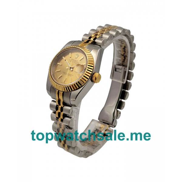 UK AAA Rolex Lady-Datejust 79173 26 MM Champagne Dials Women Replica Watches