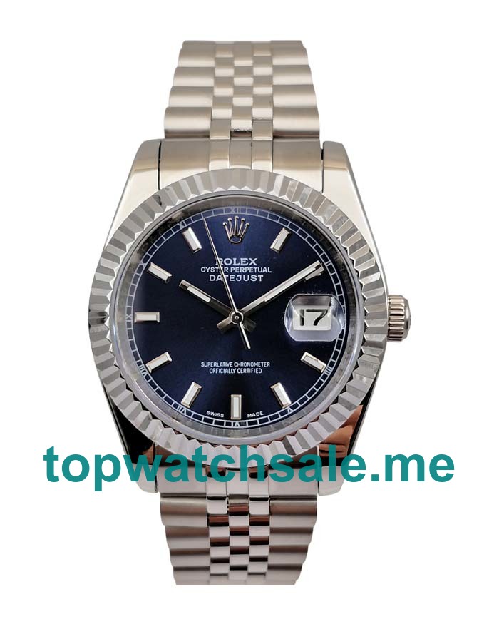 UK AAA Rolex Datejust 16234 36 MM Blue Dials Men Replica Watches