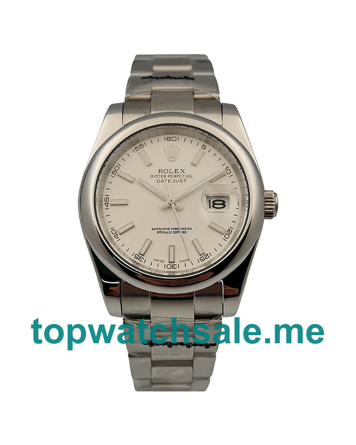 UK AAA Rolex Datejust 115200 36 MM White Dials Men Replica Watches