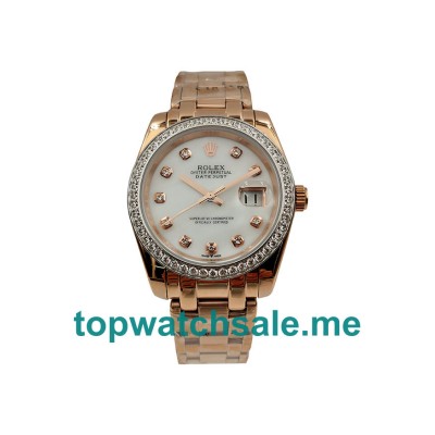 UK AAA Rolex Pearlmaster 81285 36 MM White Mother-Of-Pearl Dials Women Replica Watches