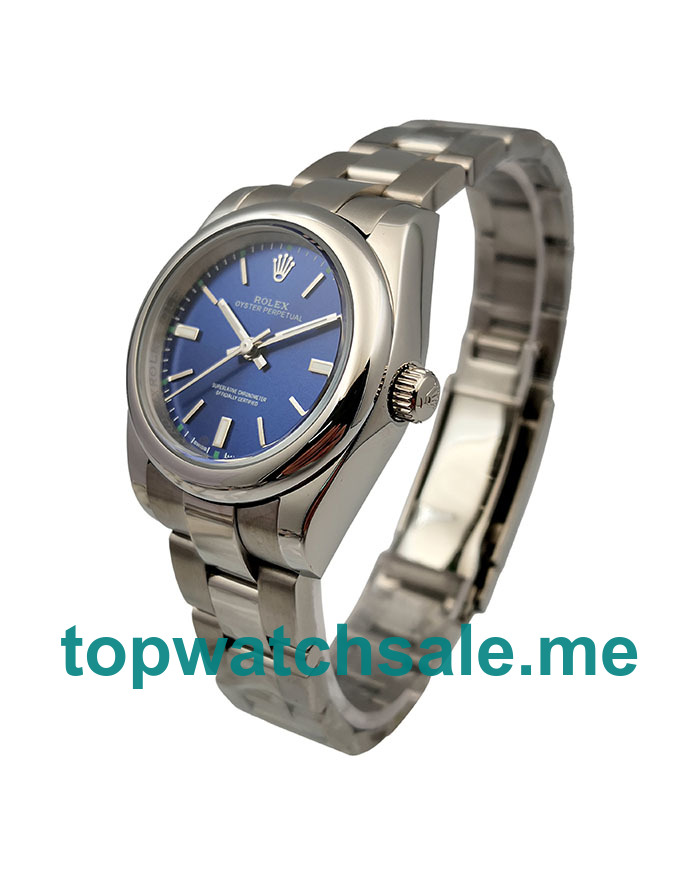 UK AAA Rolex Oyster Perpetual 177200 31 MM Blue Dials Unisex Replica Watches