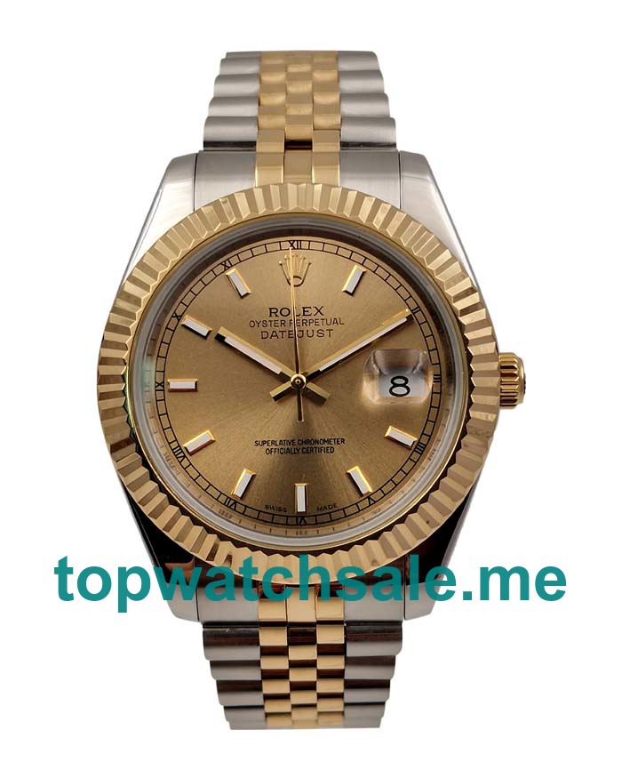 UK AAA Rolex Datejust 116233 41 MM Champagne Dials Men Replica Watches