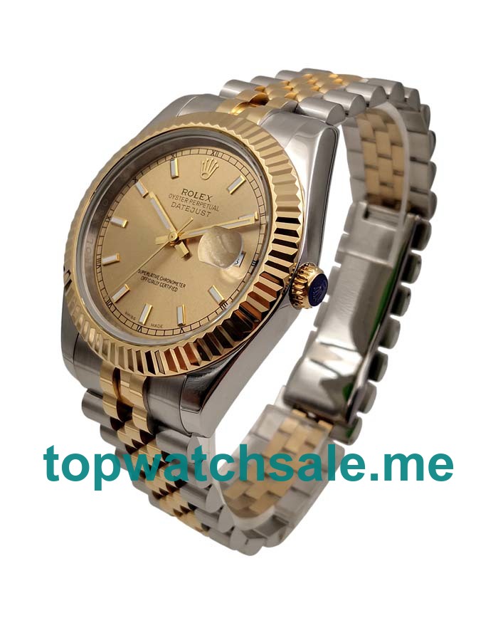 UK AAA Rolex Datejust 116233 41 MM Champagne Dials Men Replica Watches