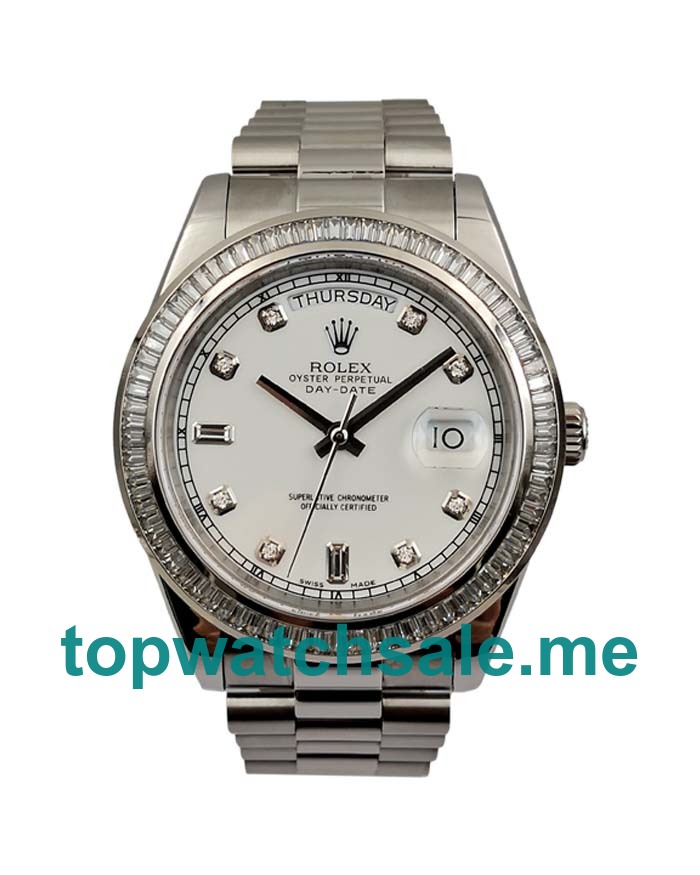 UK Swiss Made Rolex Day-Date 118346 41 MM White Dials Men Replica Watches