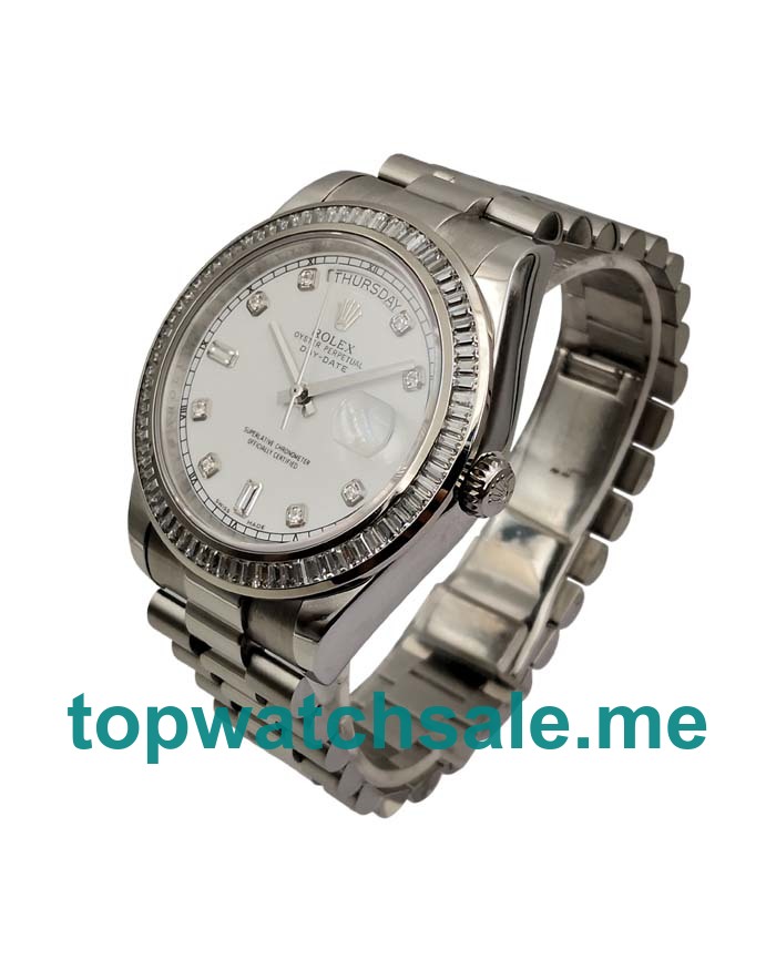 UK Swiss Made Rolex Day-Date 118346 41 MM White Dials Men Replica Watches