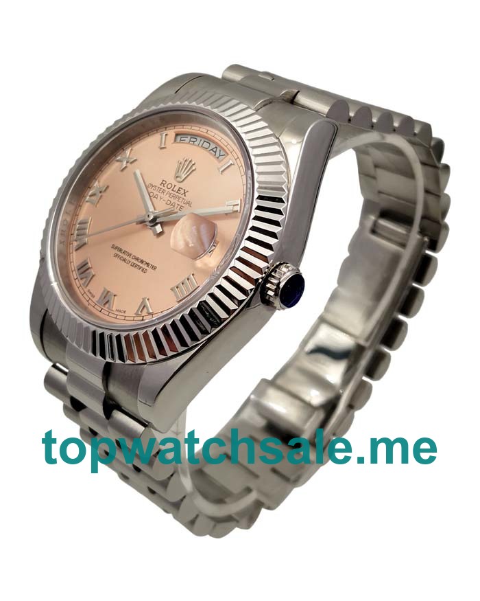 UK Swiss Made Rolex Day-Date 218239 41 MM Pink Dials Men Replica Watches