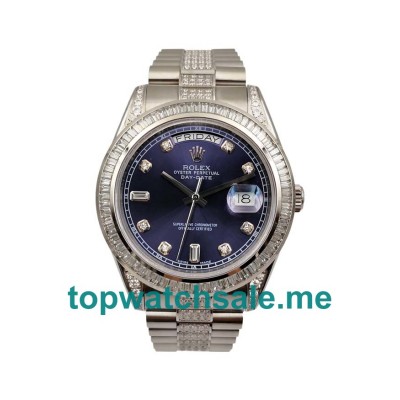 UK Swiss Made Rolex Day-Date 118346 41 MM Blue Dials Men Replica Watches