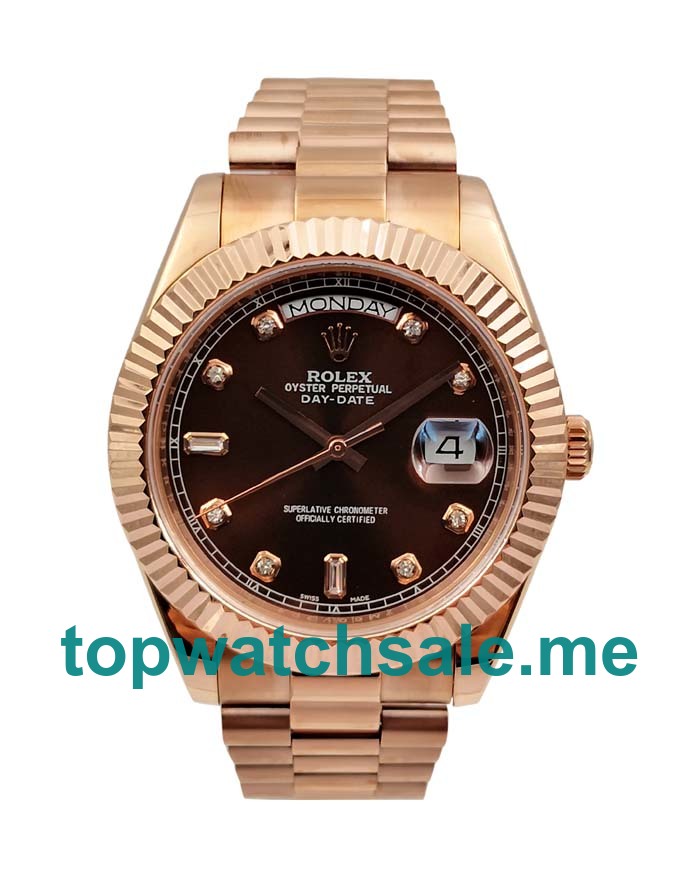 UK Swiss Made Rolex Day-Date 218235 41 MM Brown Dials Men Replica Watches