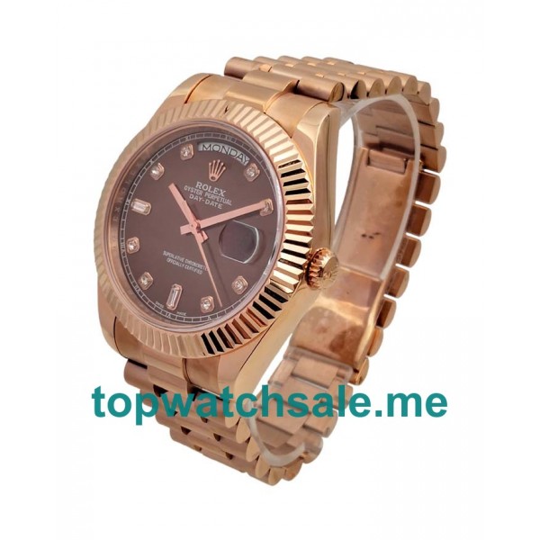 UK Swiss Made Rolex Day-Date 218235 41 MM Brown Dials Men Replica Watches