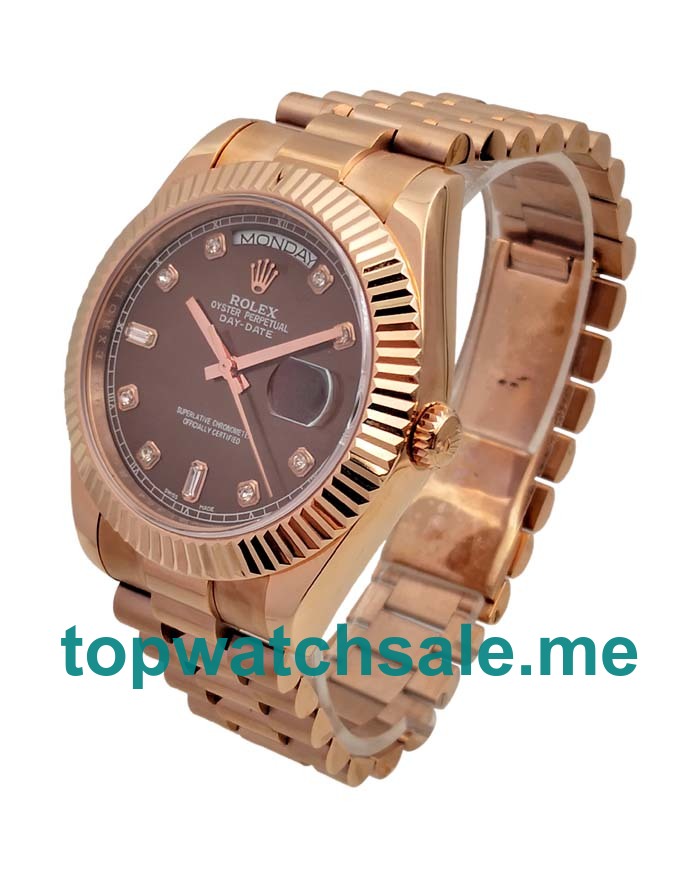 UK Swiss Made Rolex Day-Date 218235 41 MM Brown Dials Men Replica Watches